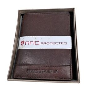 Spikes & Sparrow Mens Leather Bifold Wallet Brown RFID Protected Classic Carry